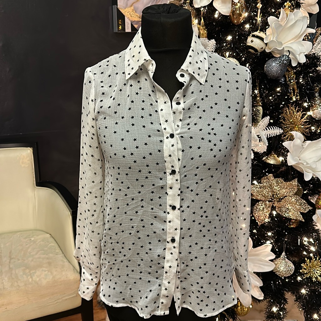 Star Button Down Blouse